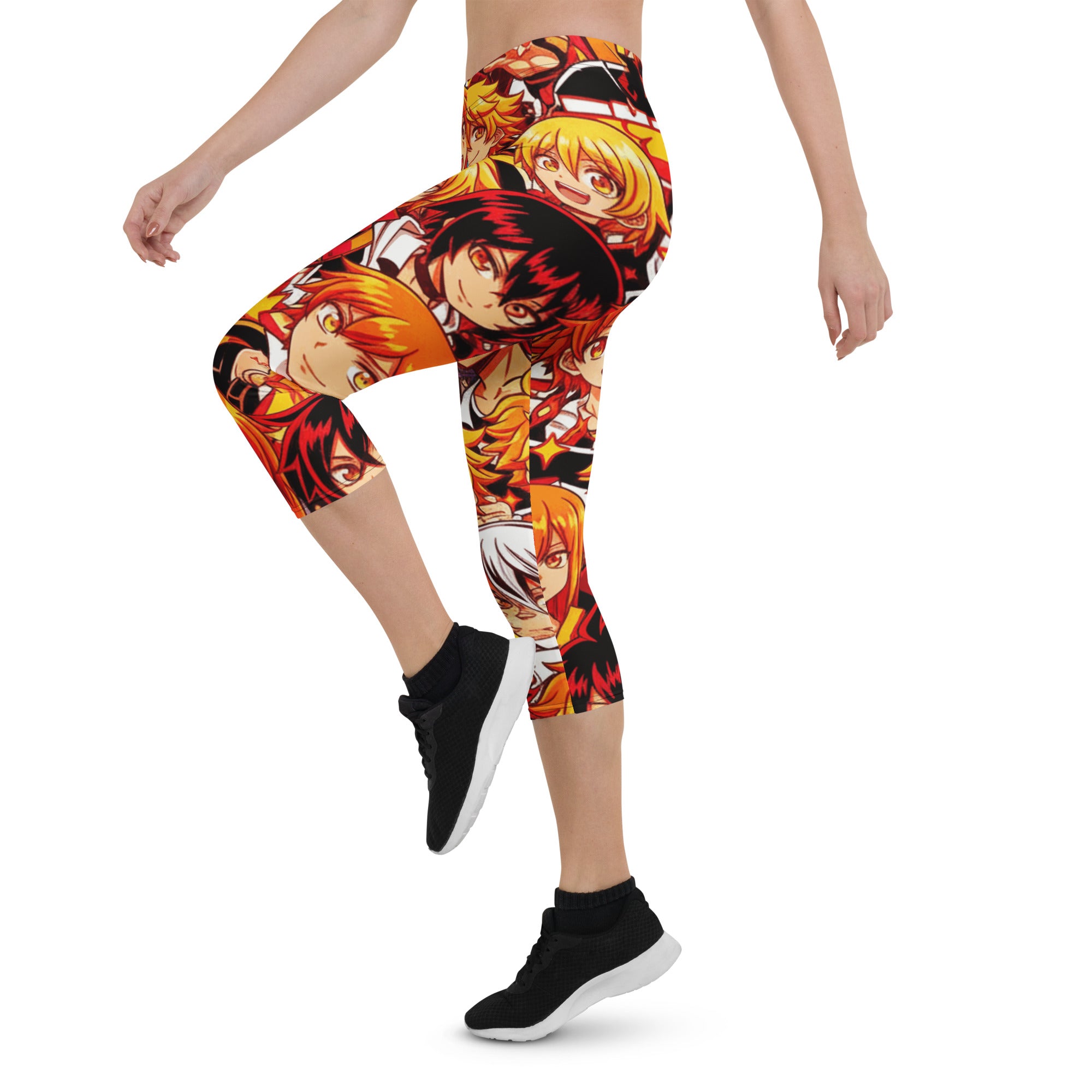 Anime Fire Spirit Capri Leggings | GearBunch