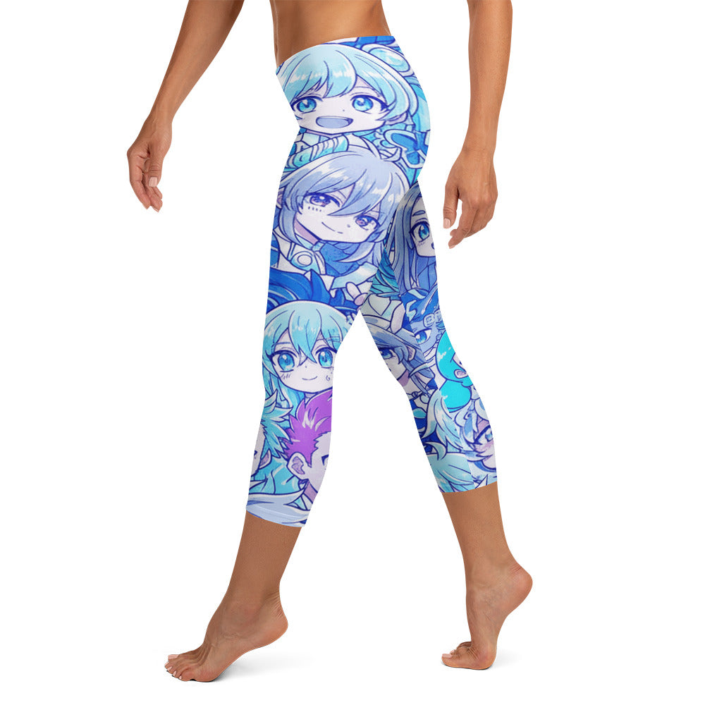 Anime Ice Kingdom Capri Leggings | GearBunch