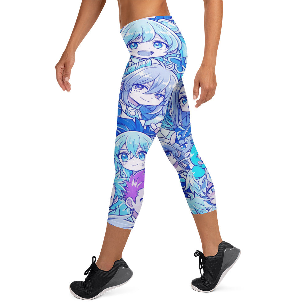 Anime Ice Kingdom Capri Leggings | GearBunch