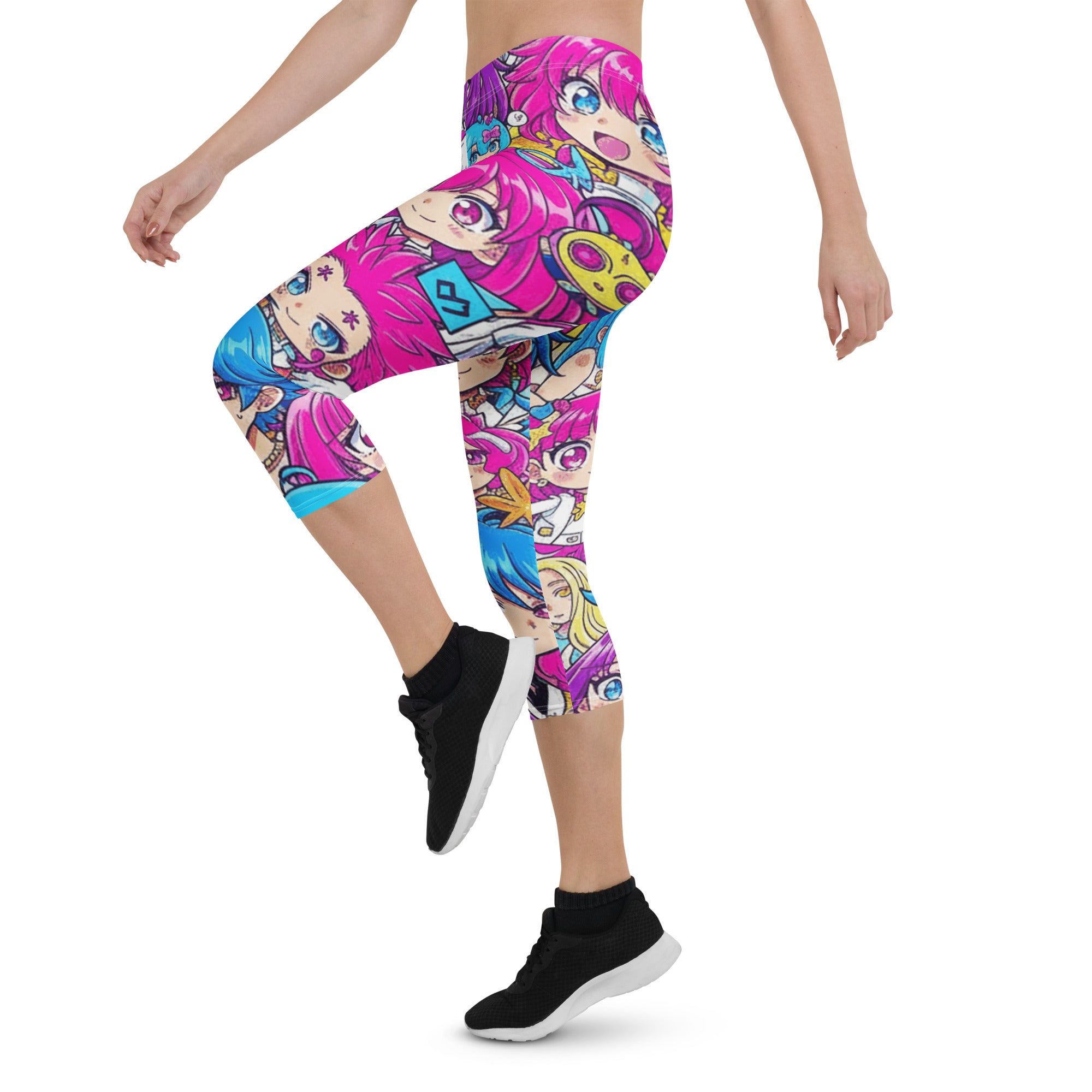 Anime Collage Pop Idol Capri Leggings | GearBunch