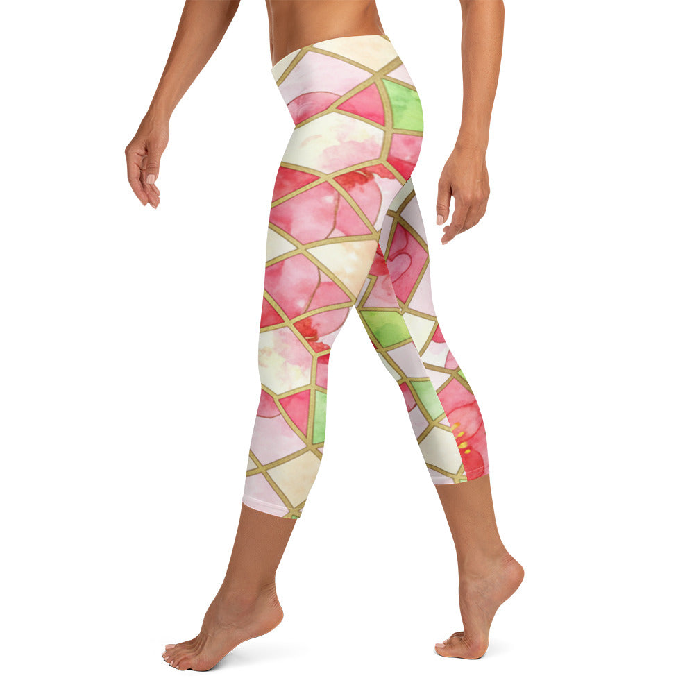 Cherry Blossom Capri Leggings | GearBunch