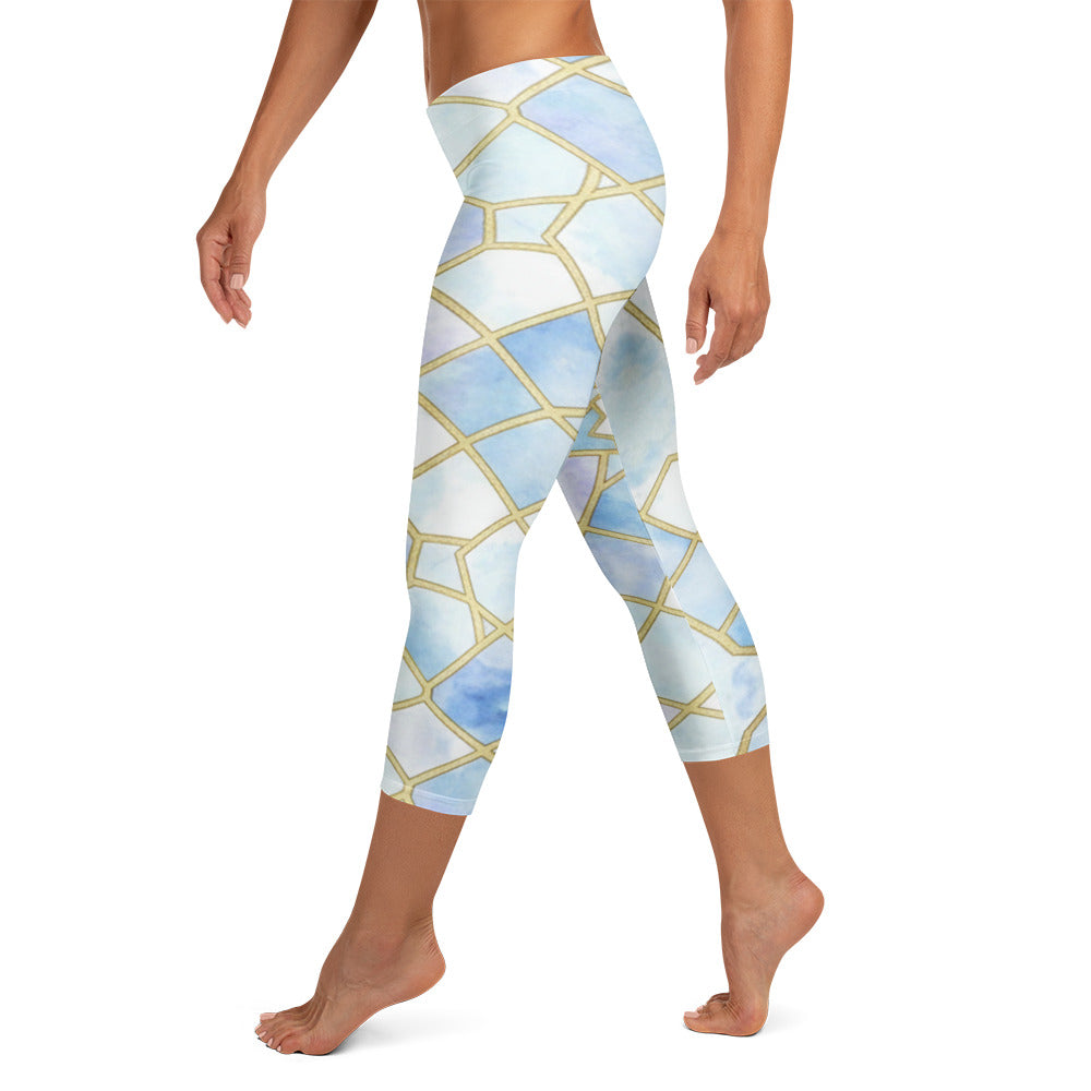Arabic Ice Crystal Capri Leggings | GearBunch