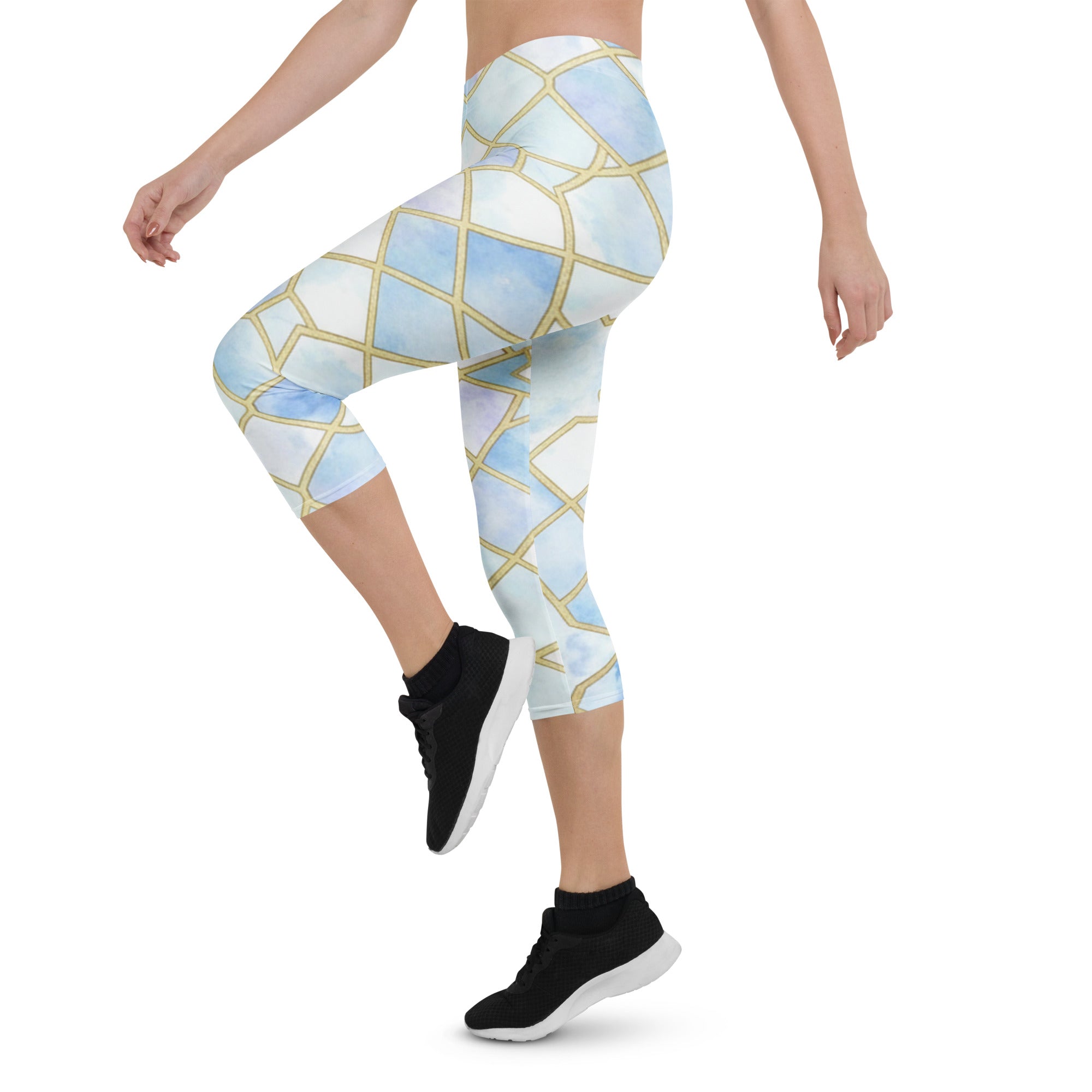 Arabic Ice Crystal Capri Leggings | GearBunch