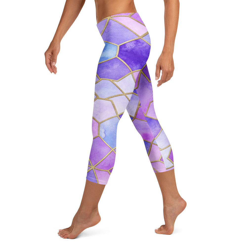 Lavender Fields Capri Leggings | GearBunch