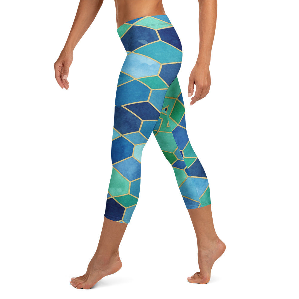 Ocean Blues Capri Leggings | GearBunch