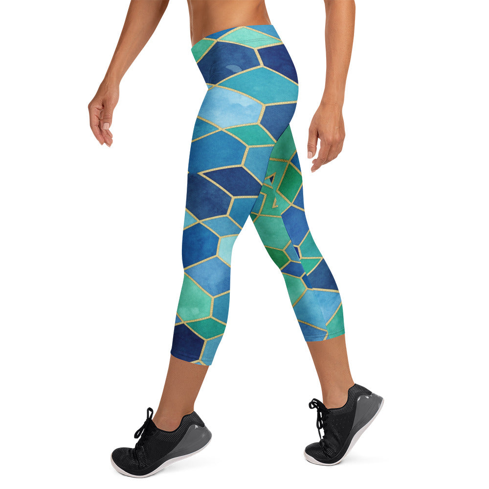 Ocean Blues Capri Leggings | GearBunch