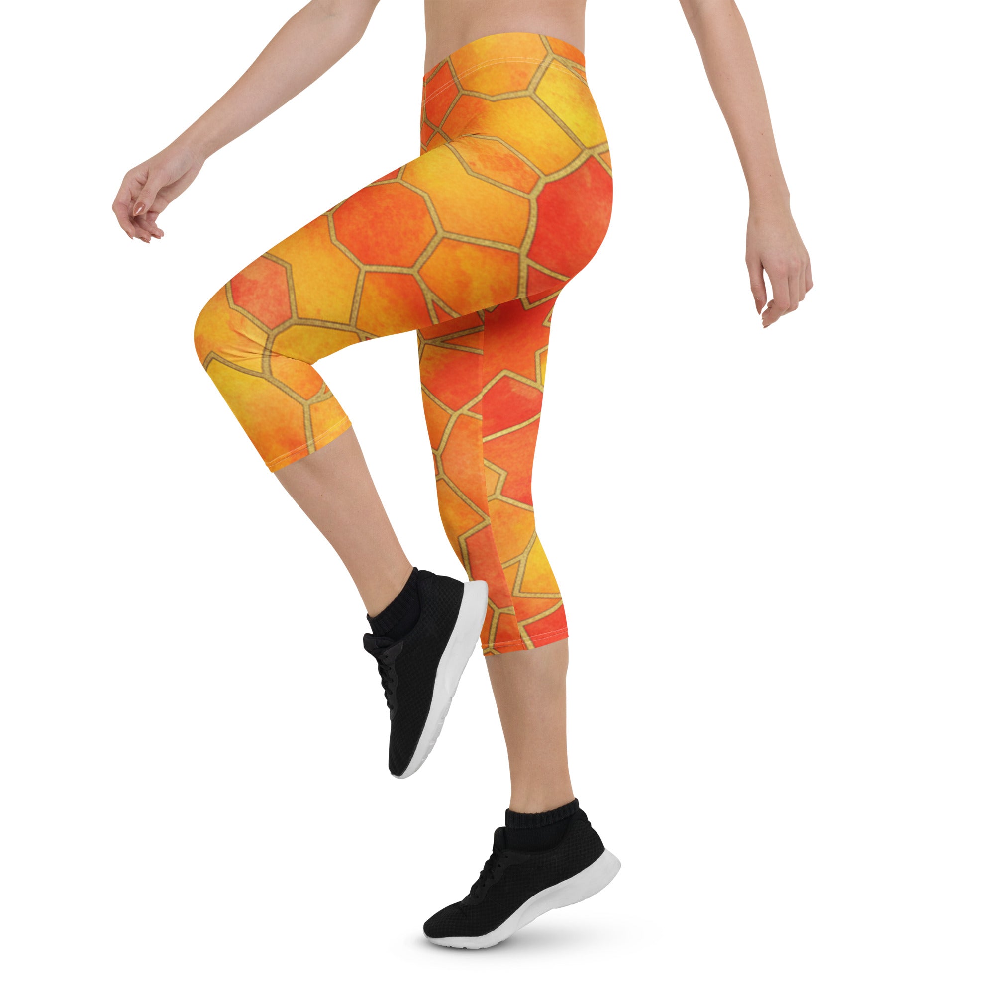 Sunset Blaze Capri Leggings | GearBunch