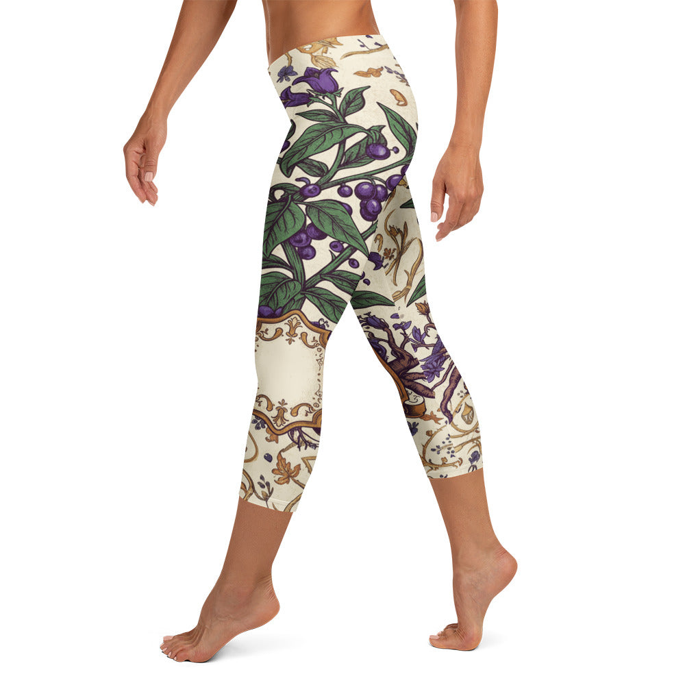 Belladonna Poison Garden Capri Leggings | GearBunch