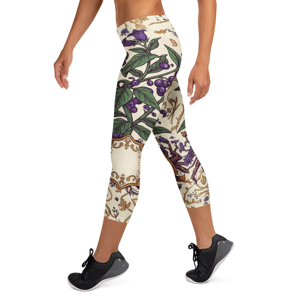 Belladonna Poison Garden Capri Leggings | GearBunch