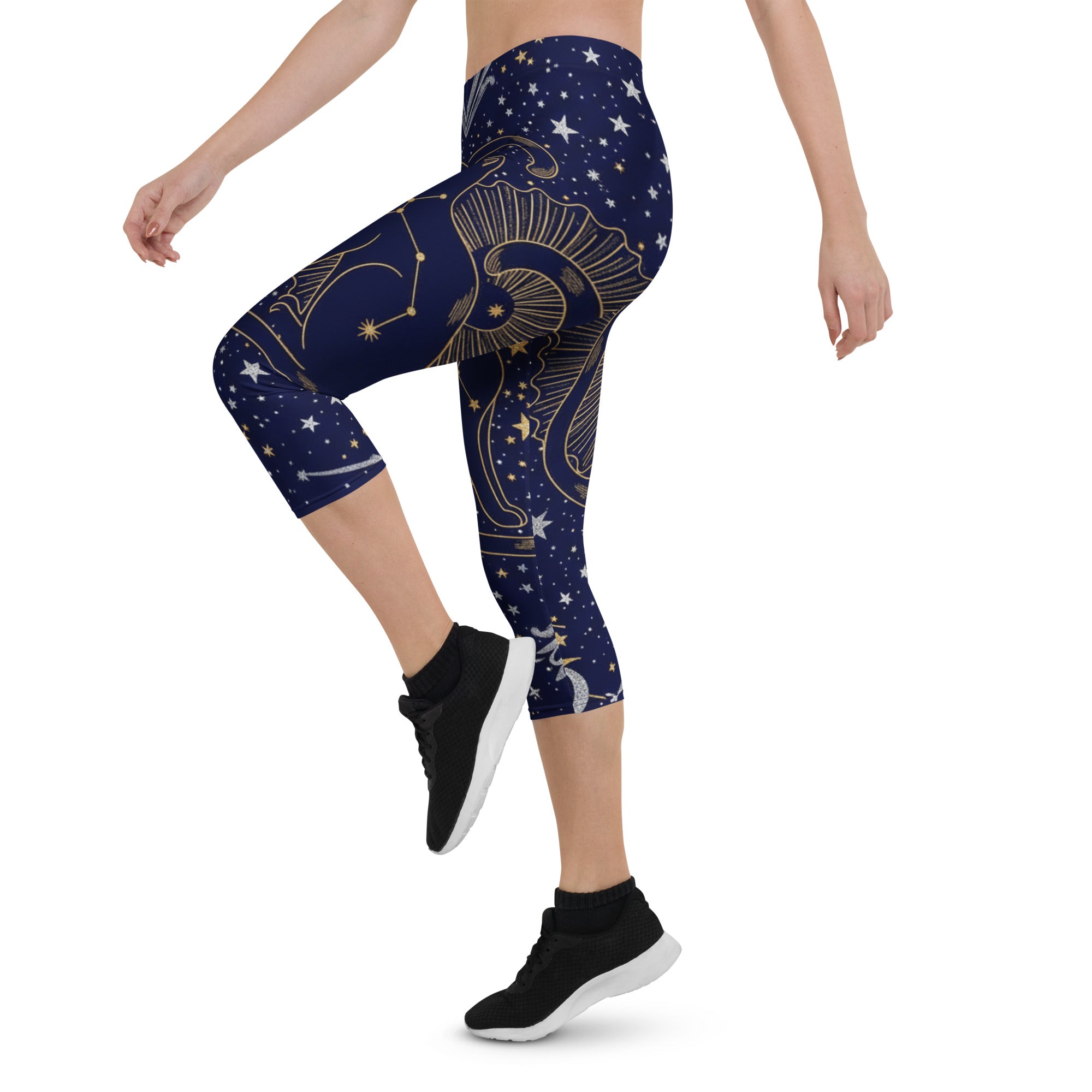 Black Cat Constellation Capri Leggings | GearBunch
