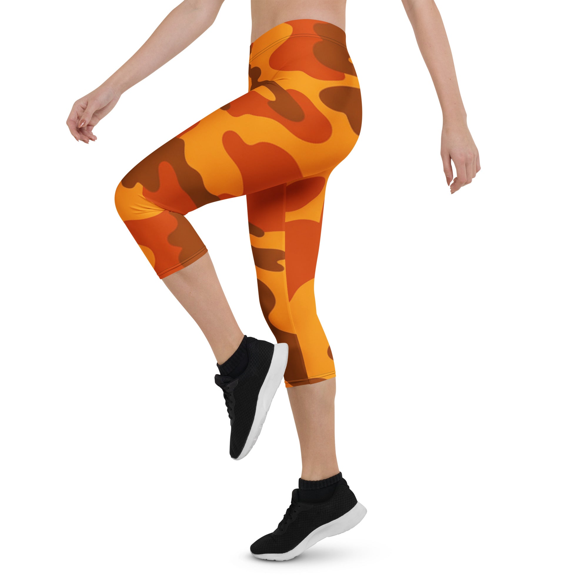 Burnt Orange Camo Capri Leggings | GearBunch