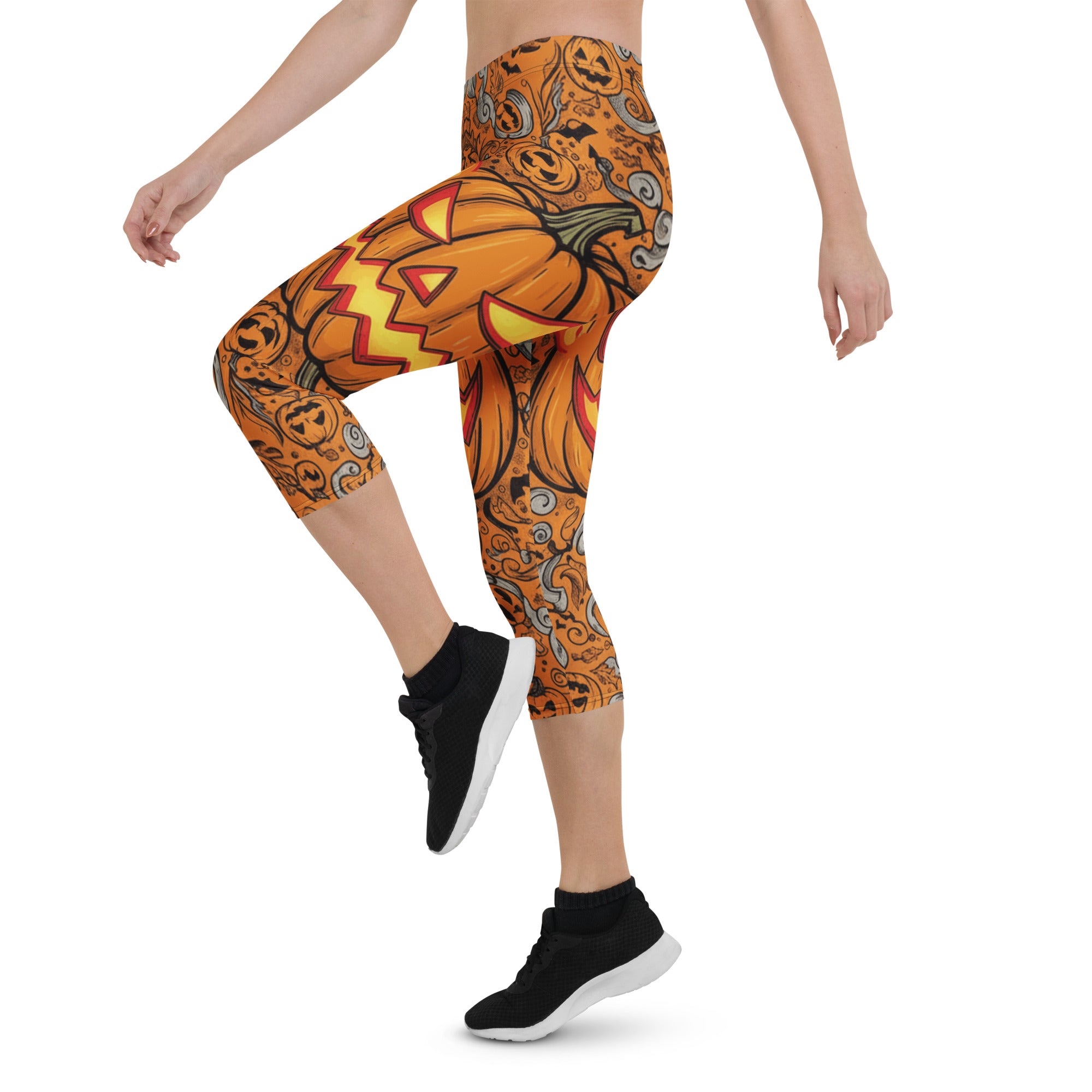 Jack-o-Lantern Glow Capri Leggings | GearBunch