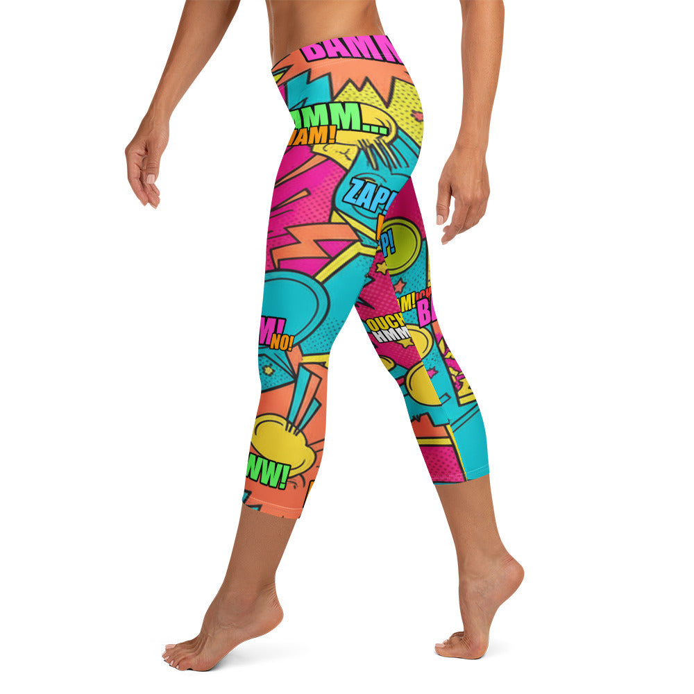Comic Pop Tropical Capri Leggings | GearBunch