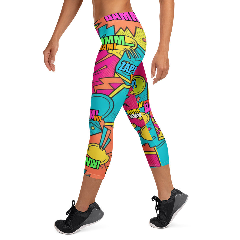 Comic Pop Tropical Capri Leggings | GearBunch