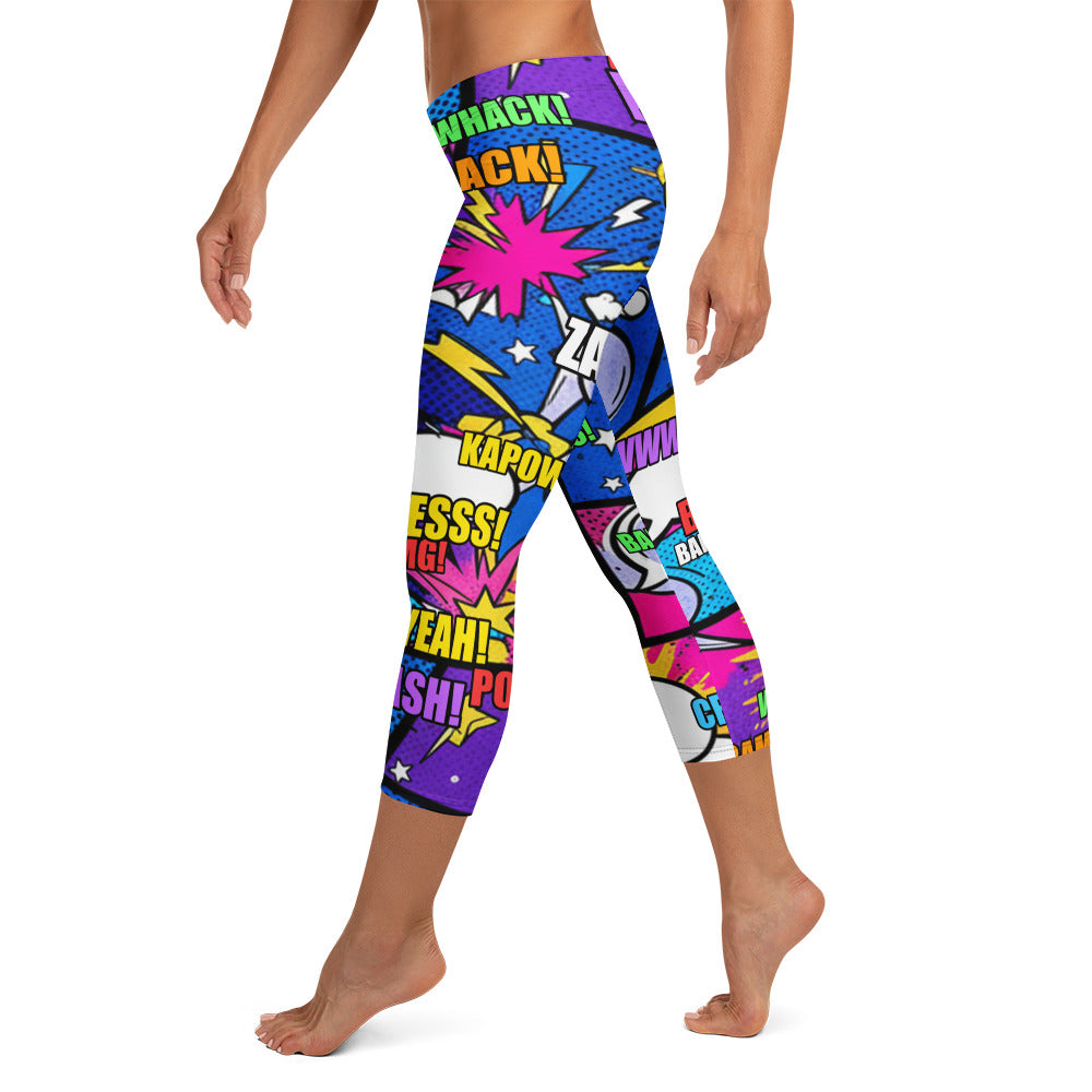 Comic Strip Cosmic Boom Capri Leggings | GearBunch