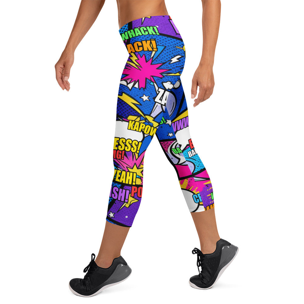 Comic Strip Cosmic Boom Capri Leggings | GearBunch