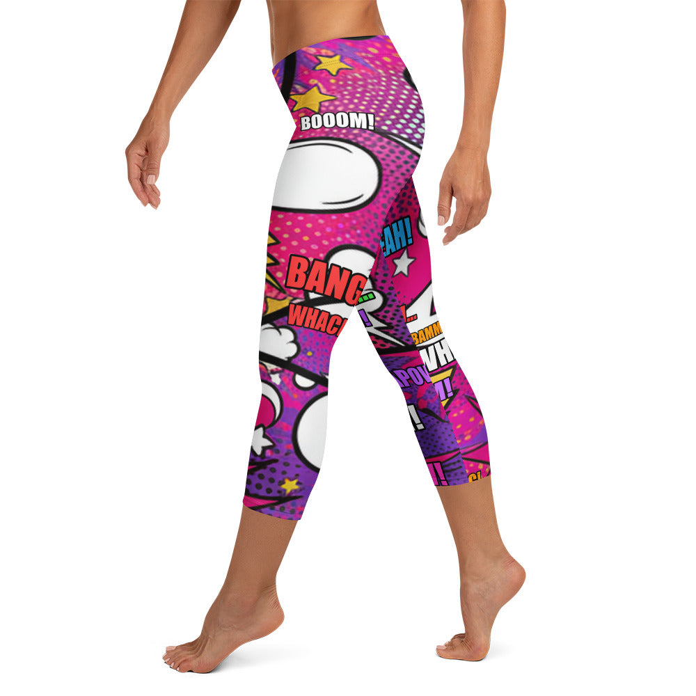 Comic Strip Girl Power Capri Leggings | GearBunch
