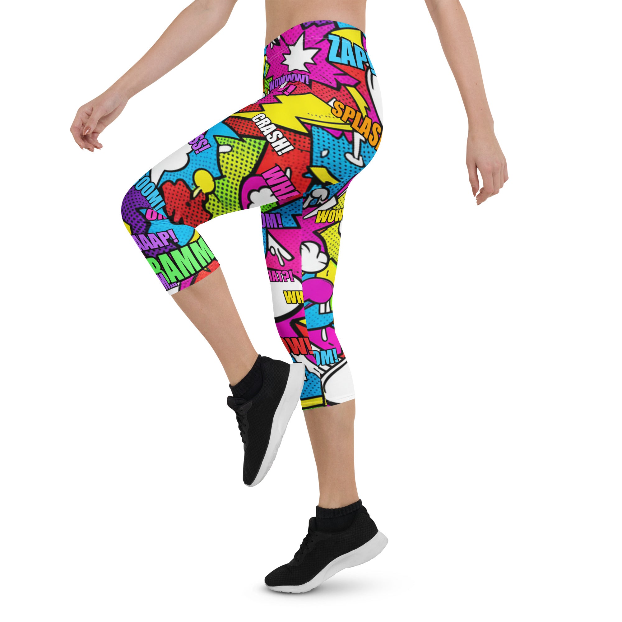 Comic Strip Graffiti Street Capri Leggings | GearBunch