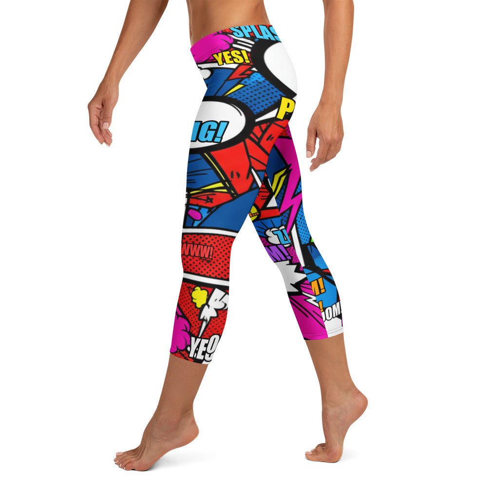 Comic Ninja Night Capri Leggings | GearBunch
