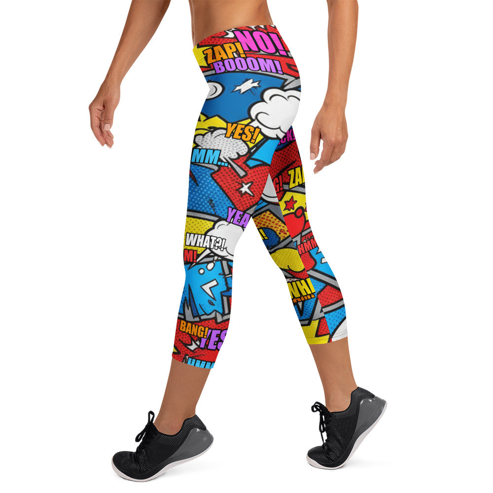 Robot Wars Comic Capri Leggings | GearBunch