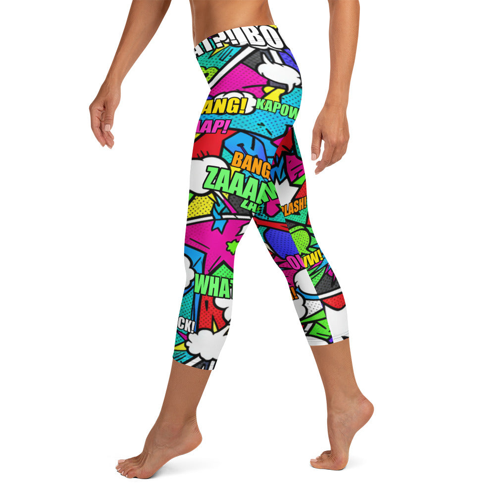 Comic Zombie Apocalypse Capri Leggings | GearBunch