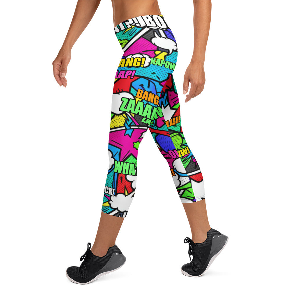 Comic Zombie Apocalypse Capri Leggings | GearBunch