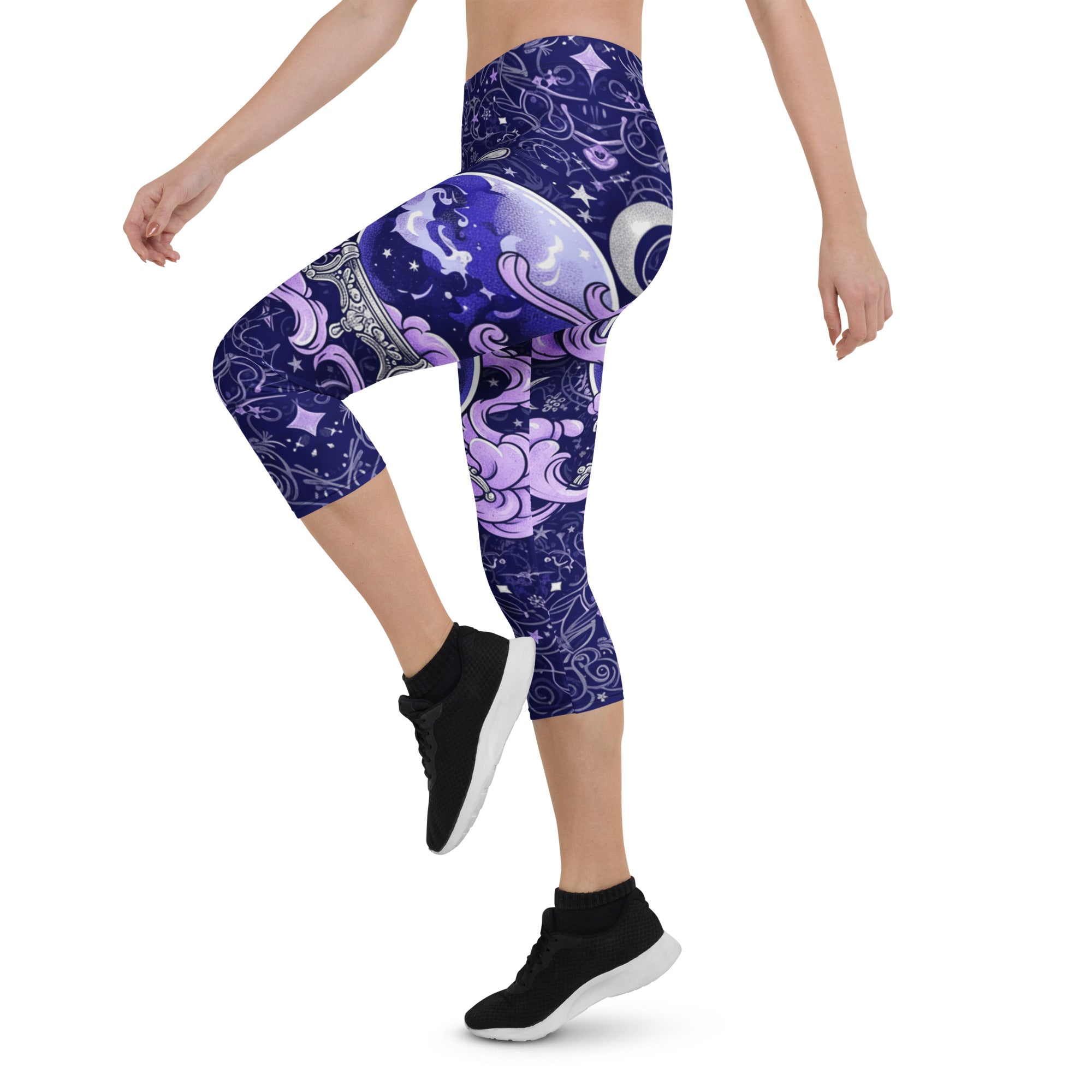 Crystal Ball Smoke Magic Capri Leggings | GearBunch