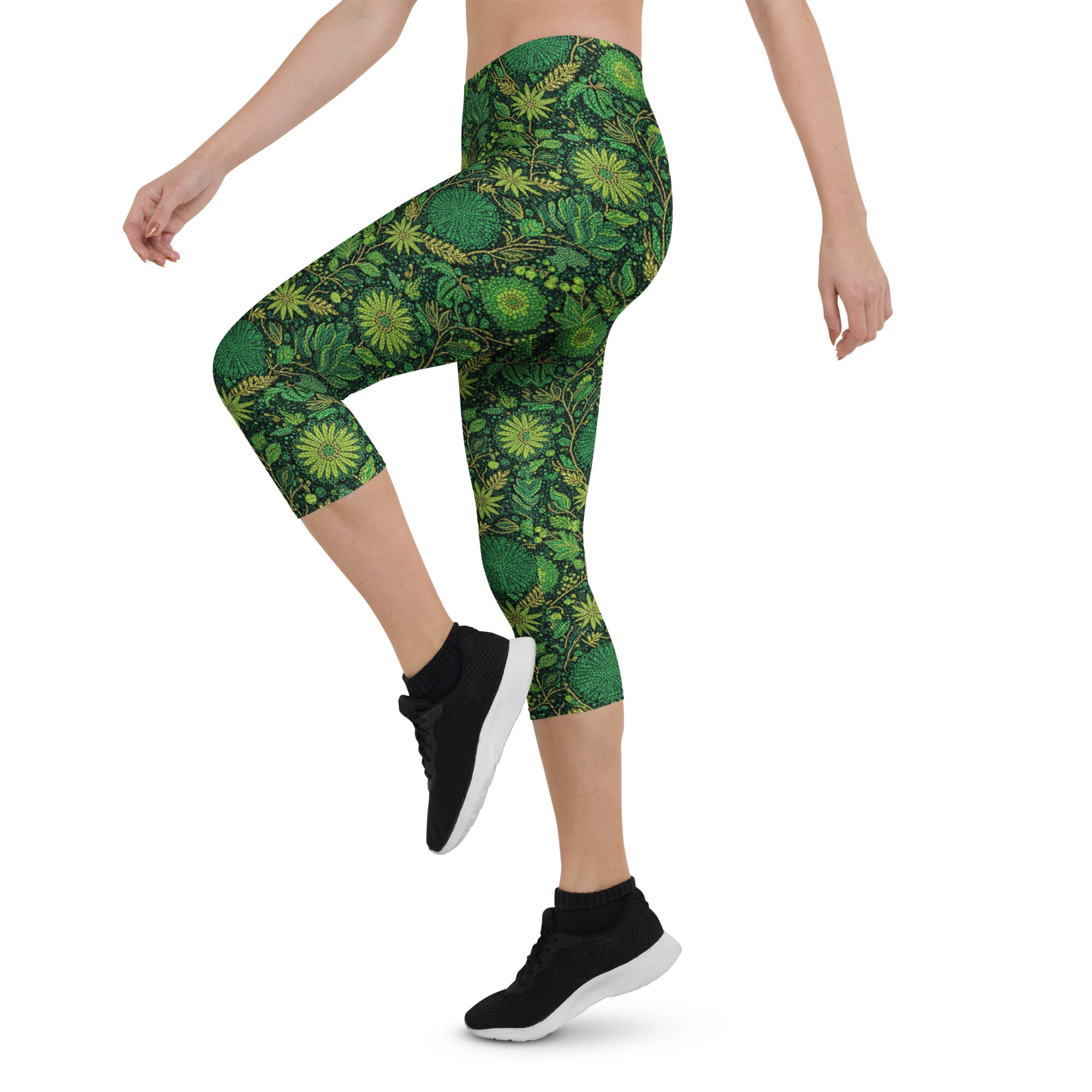 Emerald Jungle Capri Leggings | GearBunch