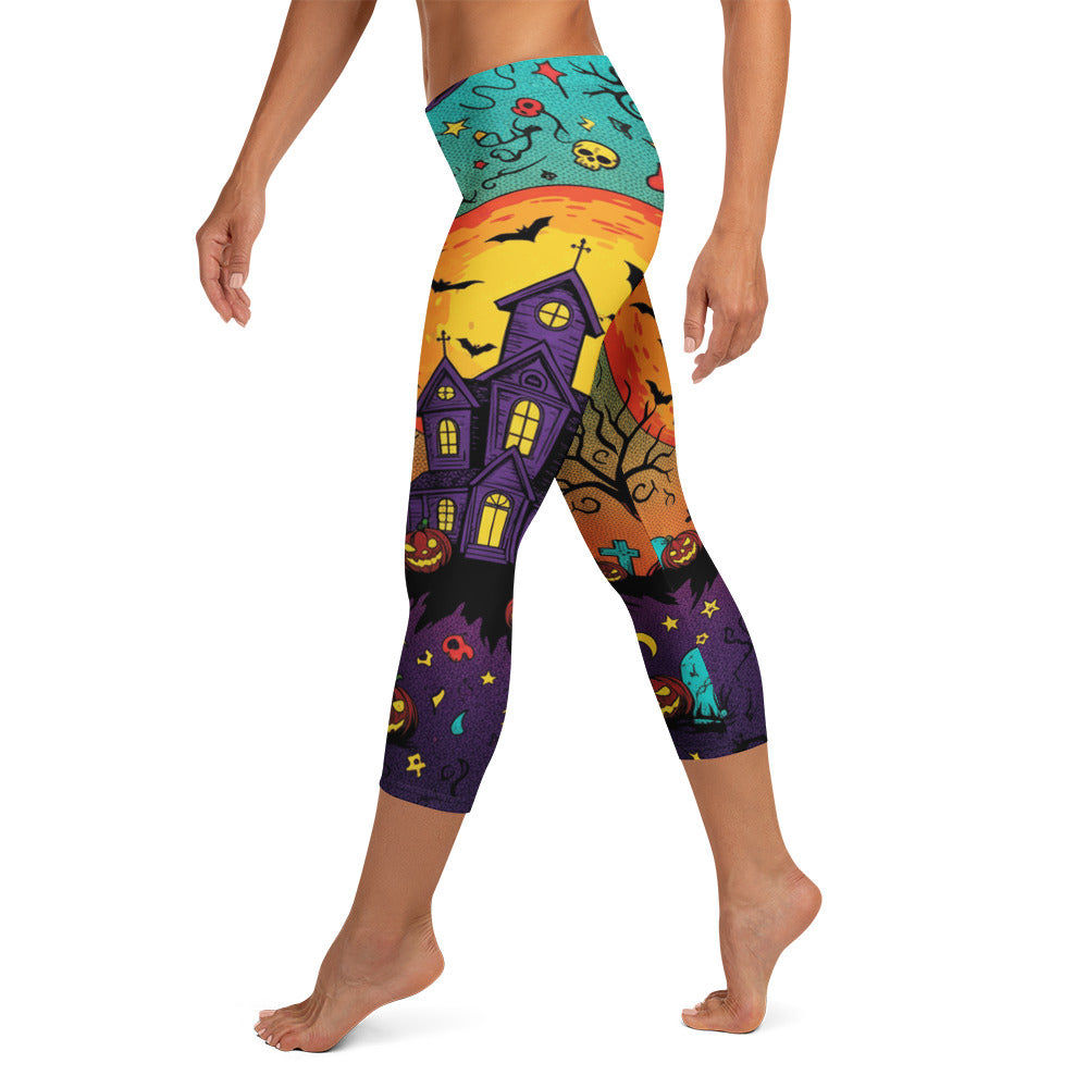 Haunted Manor Twilight Capri Leggings | GearBunch