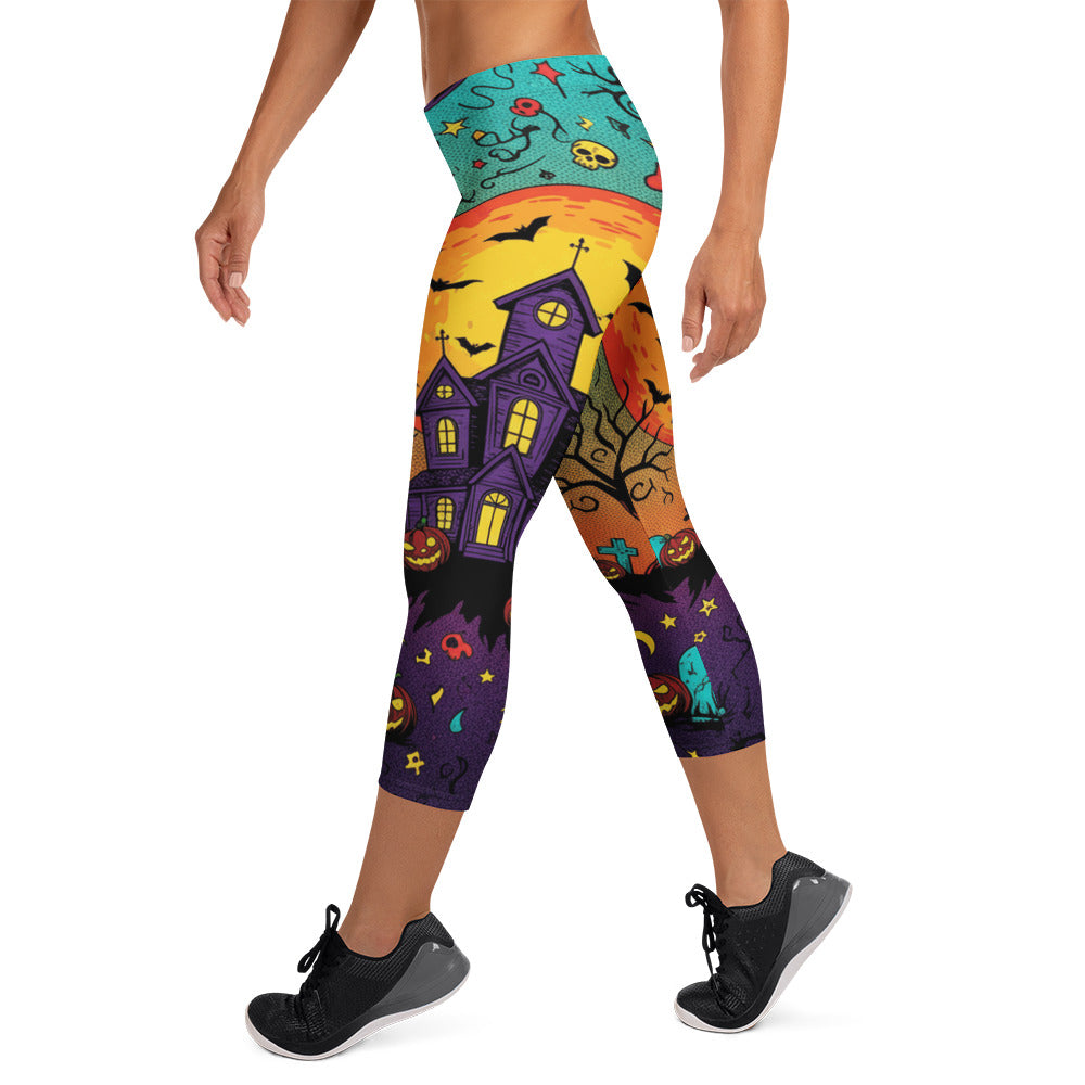 Haunted Manor Twilight Capri Leggings | GearBunch