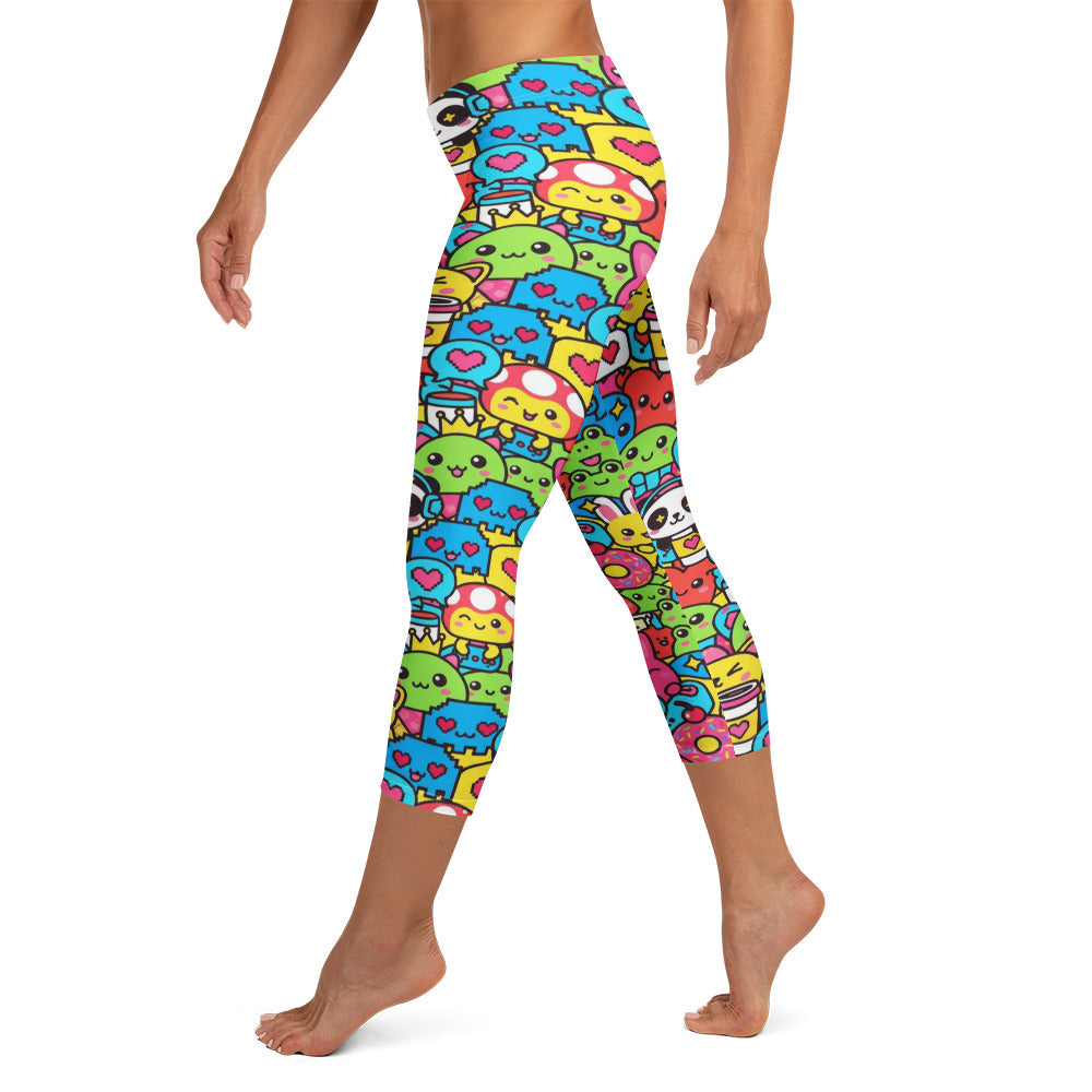 Kawaii Arcade Game Capri Leggings | GearBunch