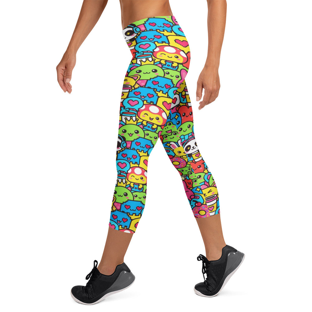 Kawaii Arcade Game Capri Leggings | GearBunch