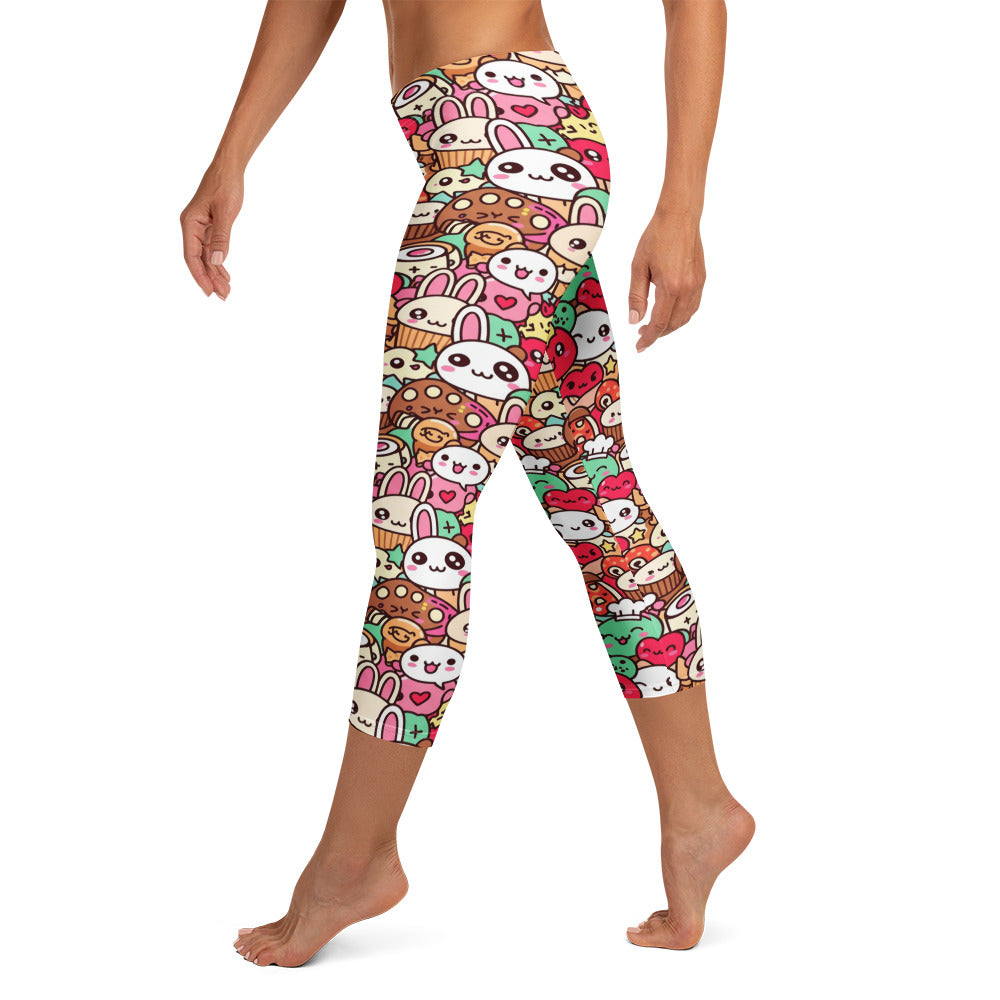 Kawaii Bakery Shop Capri Leggings | GearBunch