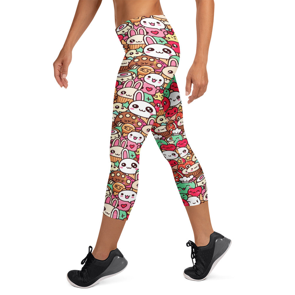 Kawaii Bakery Shop Capri Leggings | GearBunch