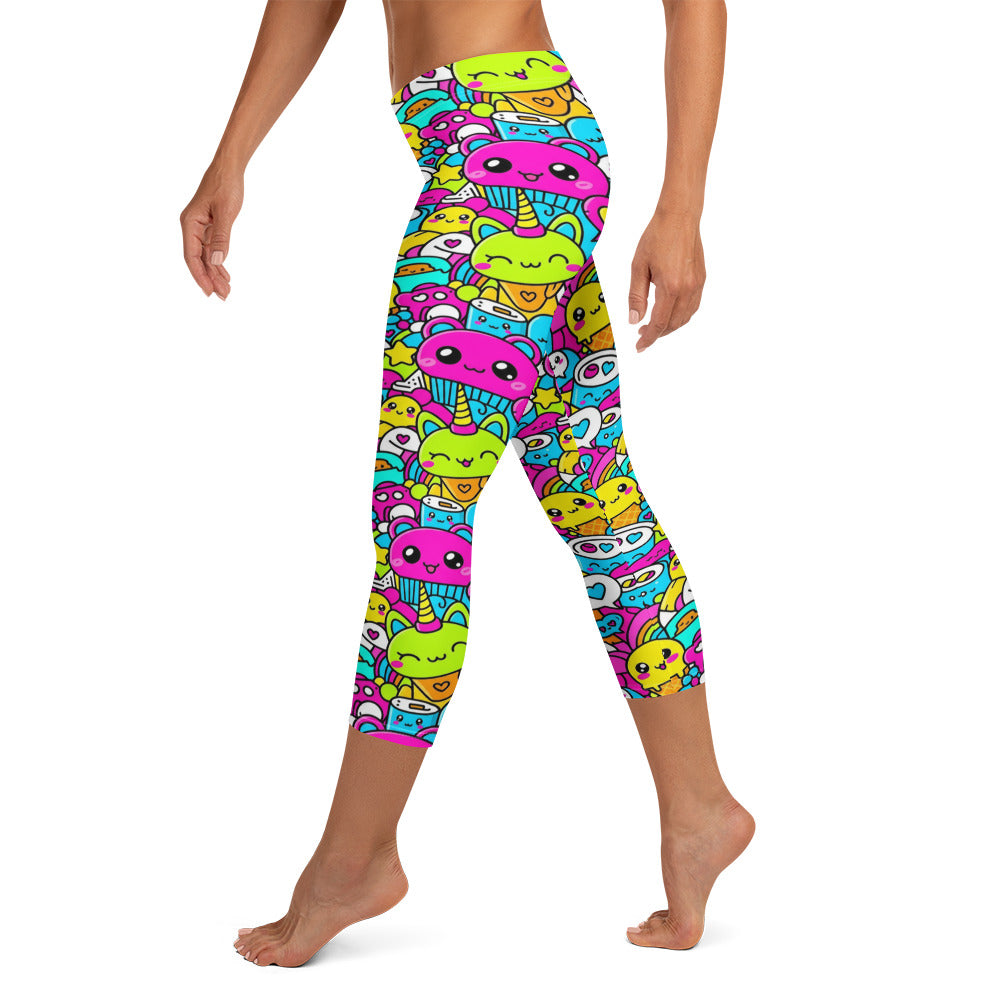 Kawaii Candy Land Capri Leggings | GearBunch