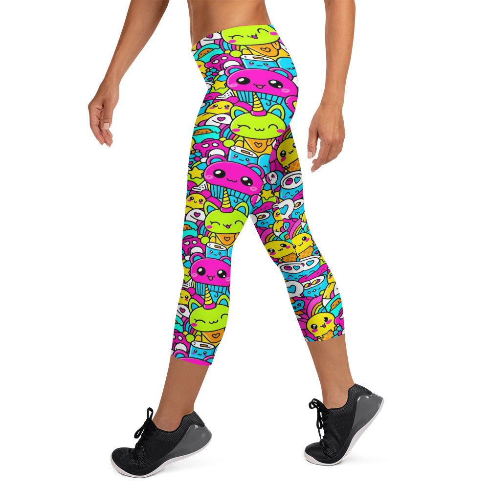 Kawaii Candy Land Capri Leggings | GearBunch