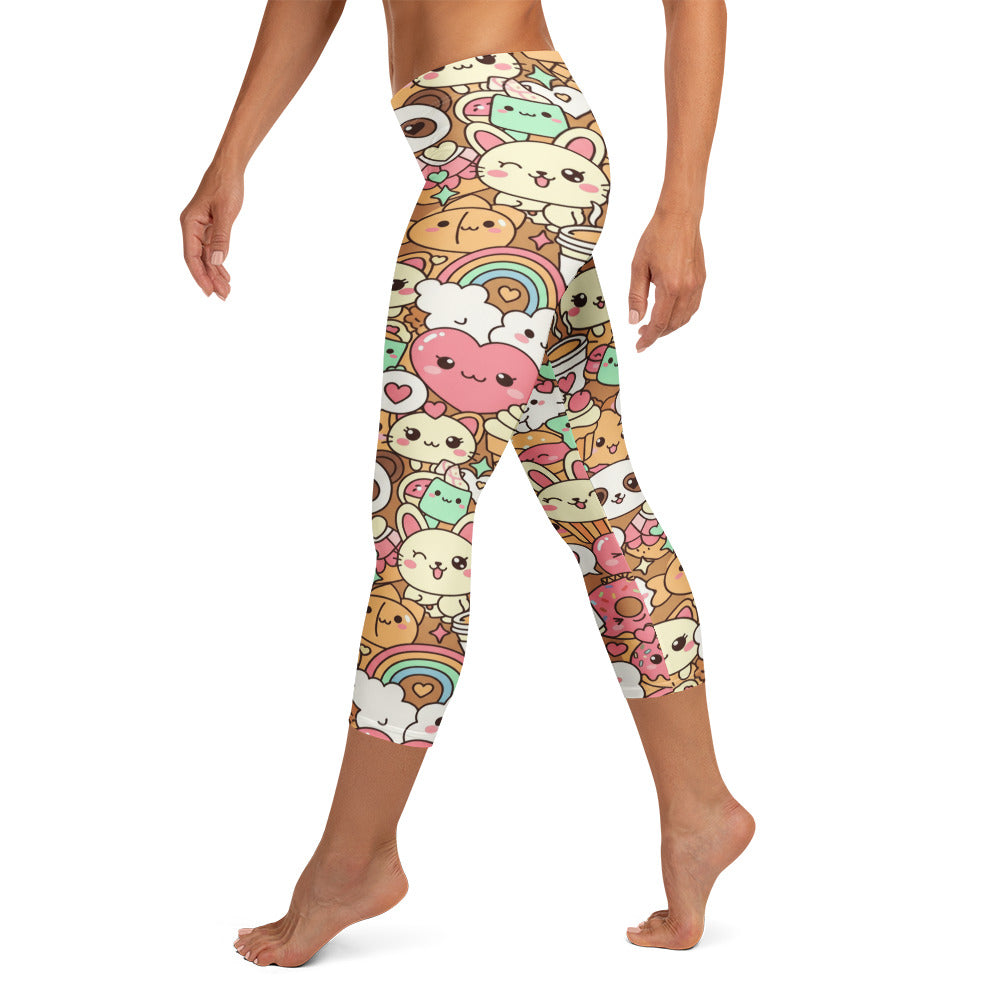 Kawaii Coffee Break Capri Leggings | GearBunch