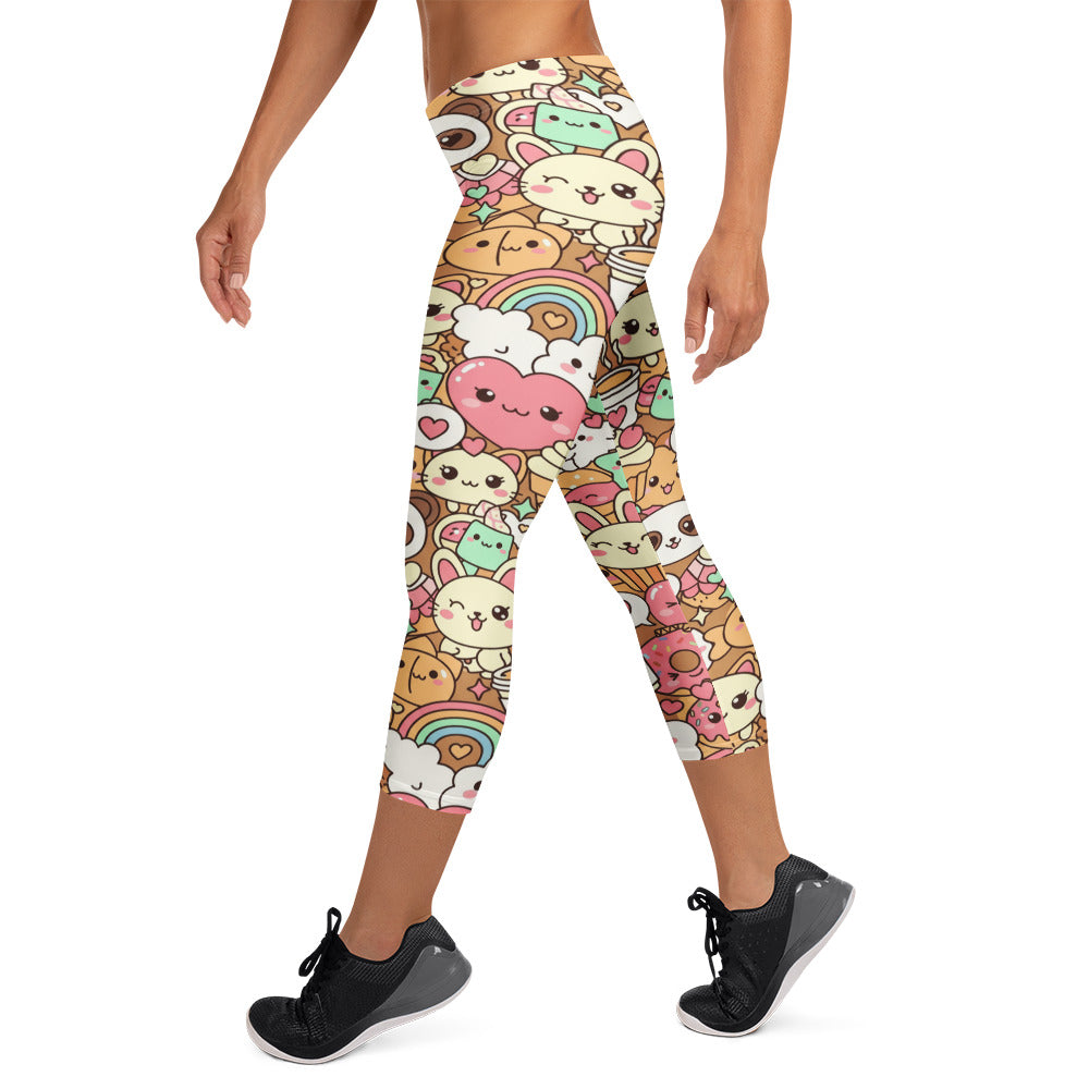 Kawaii Coffee Break Capri Leggings | GearBunch