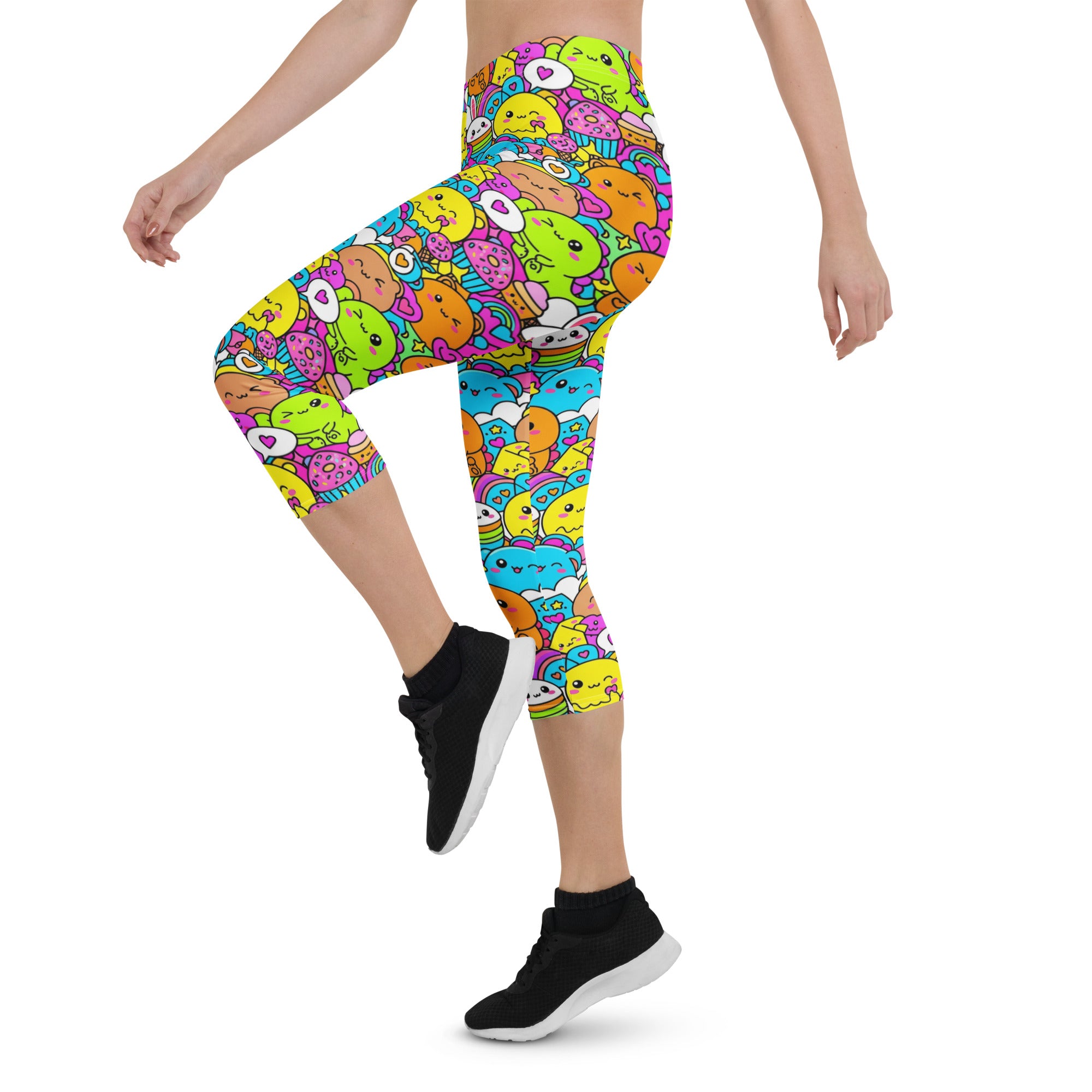 Kawaii Dinosaur Stomp Capri Leggings | GearBunch