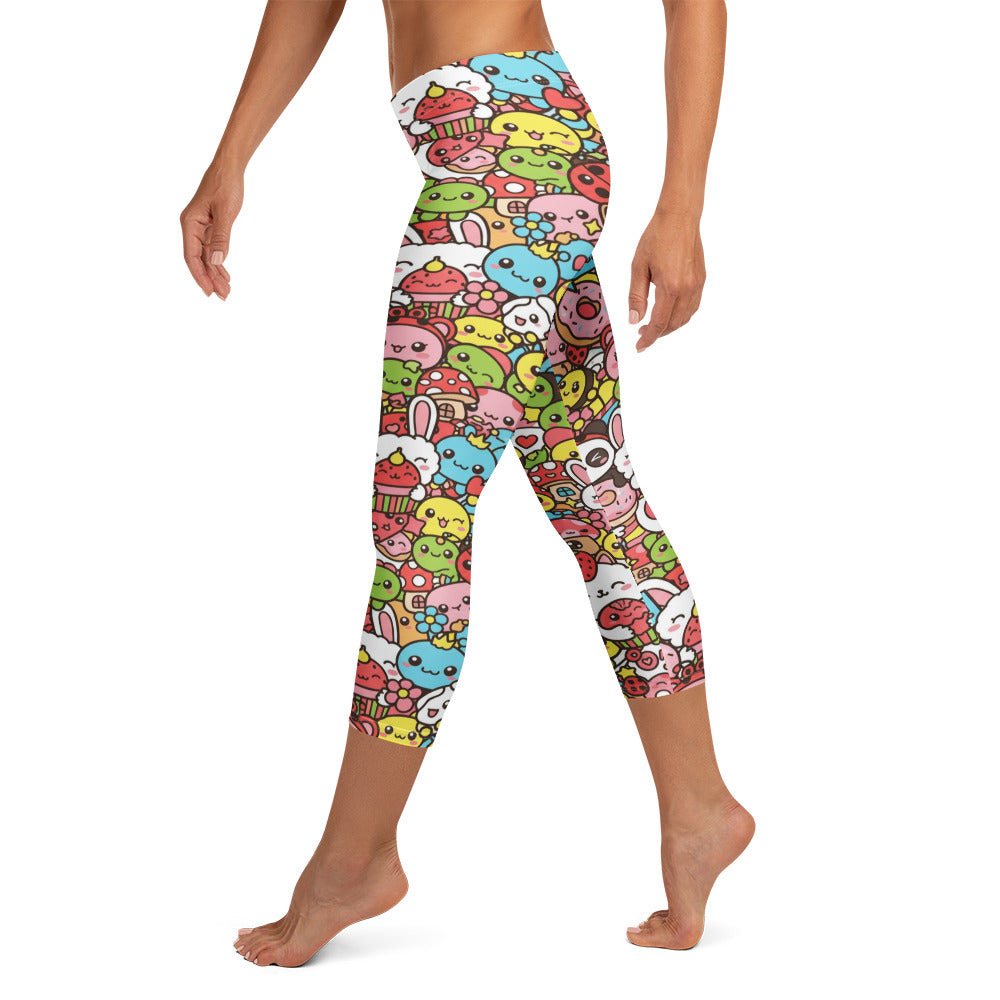 Kawaii Garden Bugs Capri Leggings | GearBunch
