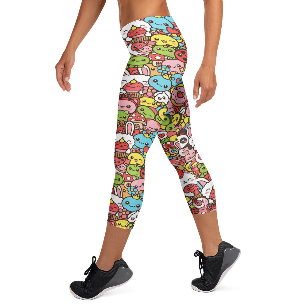 Kawaii Garden Bugs Capri Leggings | GearBunch