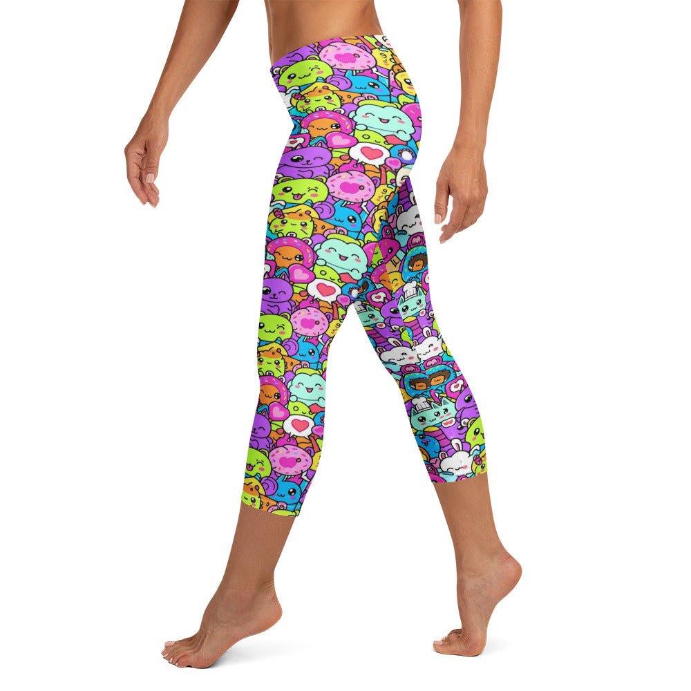 Kawaii Monster Pals Capri Leggings | GearBunch