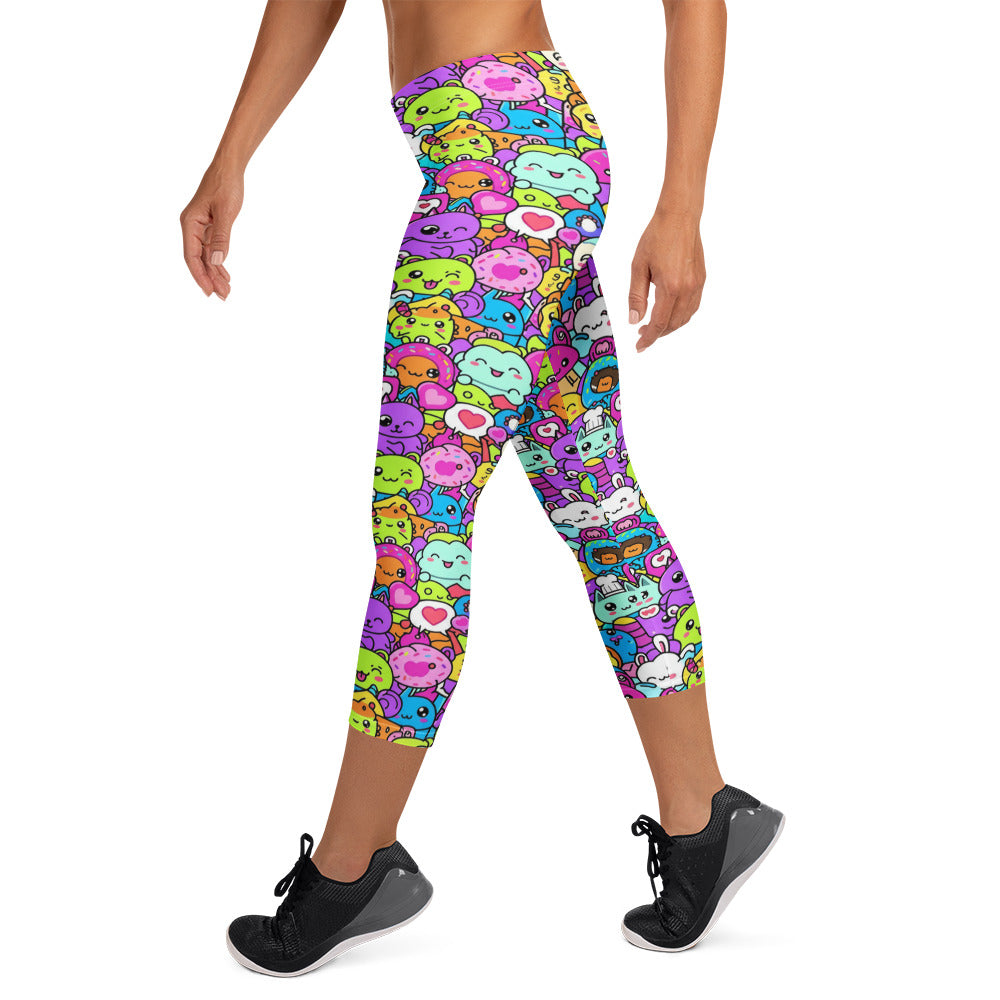 Kawaii Monster Pals Capri Leggings | GearBunch