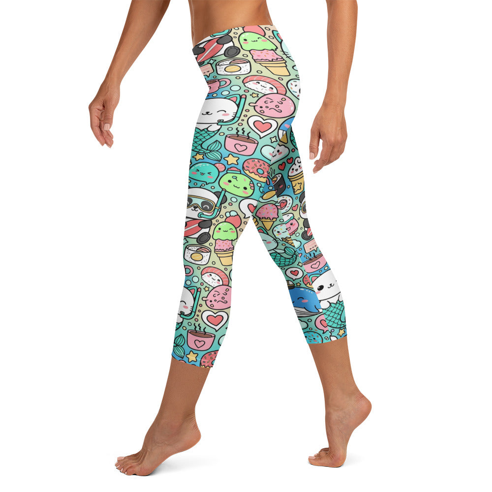 Kawaii Ocean Friends Capri Leggings | GearBunch