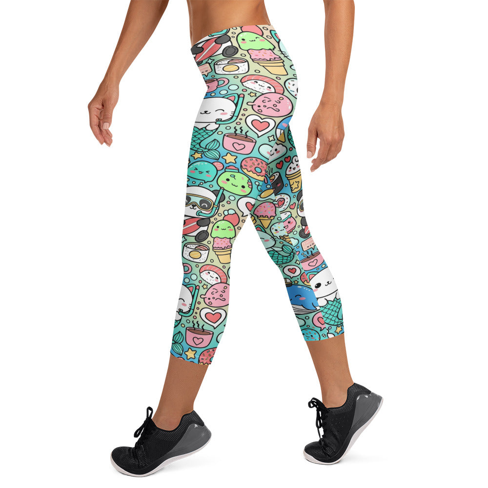 Kawaii Ocean Friends Capri Leggings | GearBunch