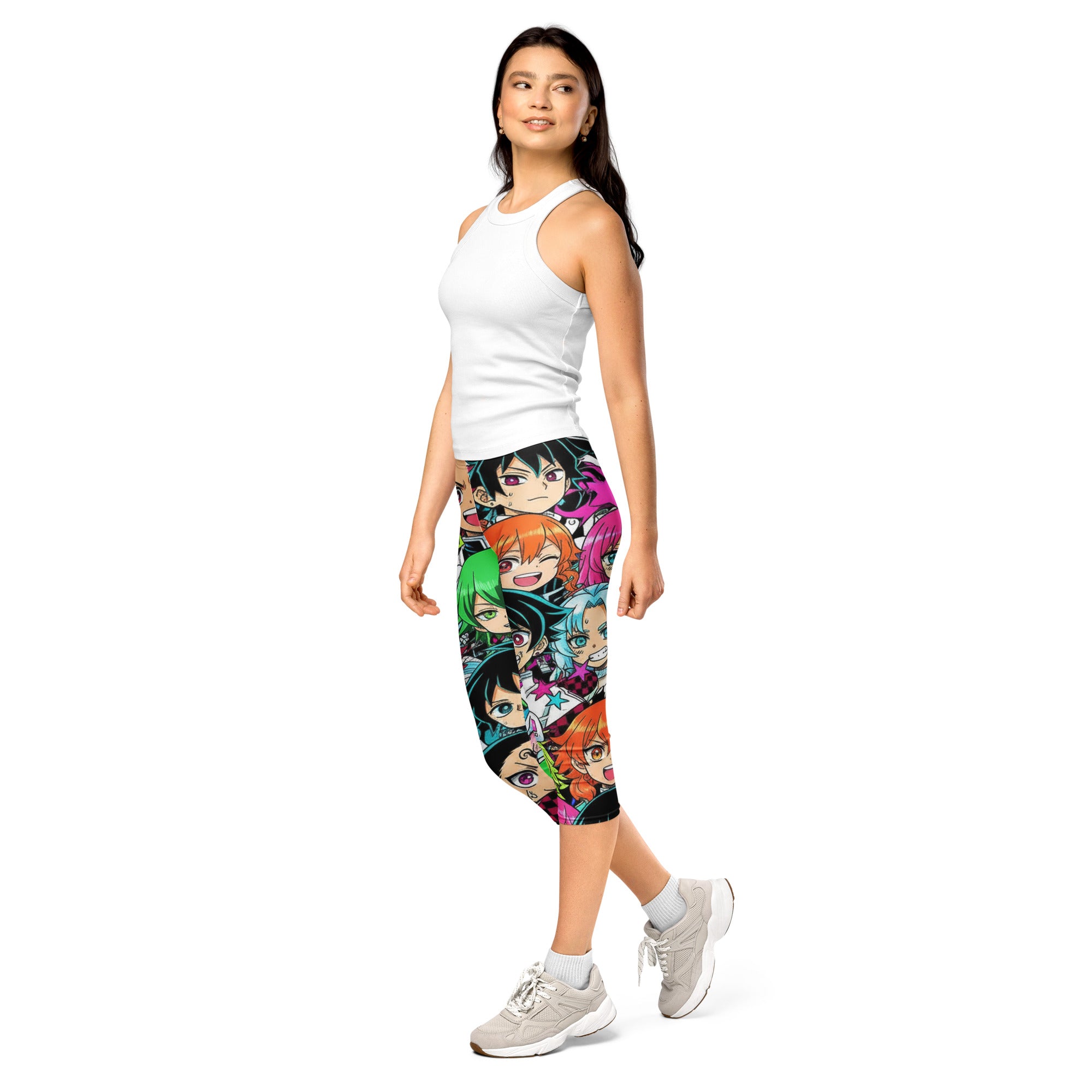 Demon Slayer Style Capri Leggings | GearBunch