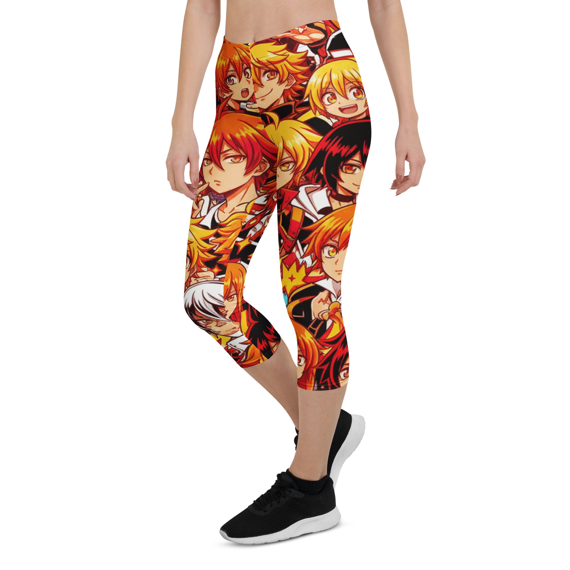 Anime Fire Spirit Capri Leggings | GearBunch