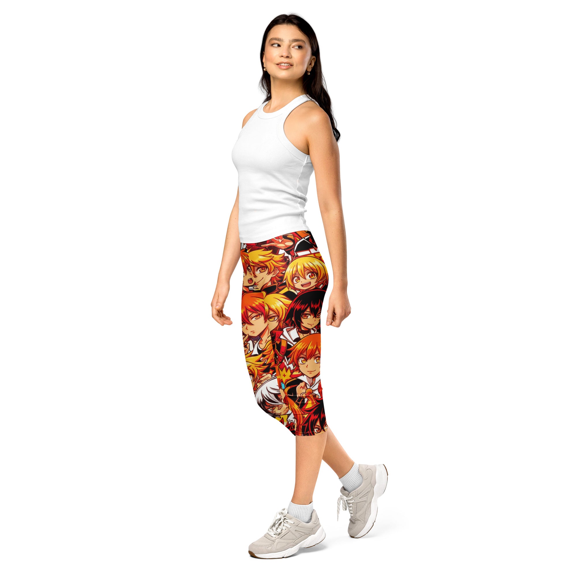 Anime Fire Spirit Capri Leggings | GearBunch