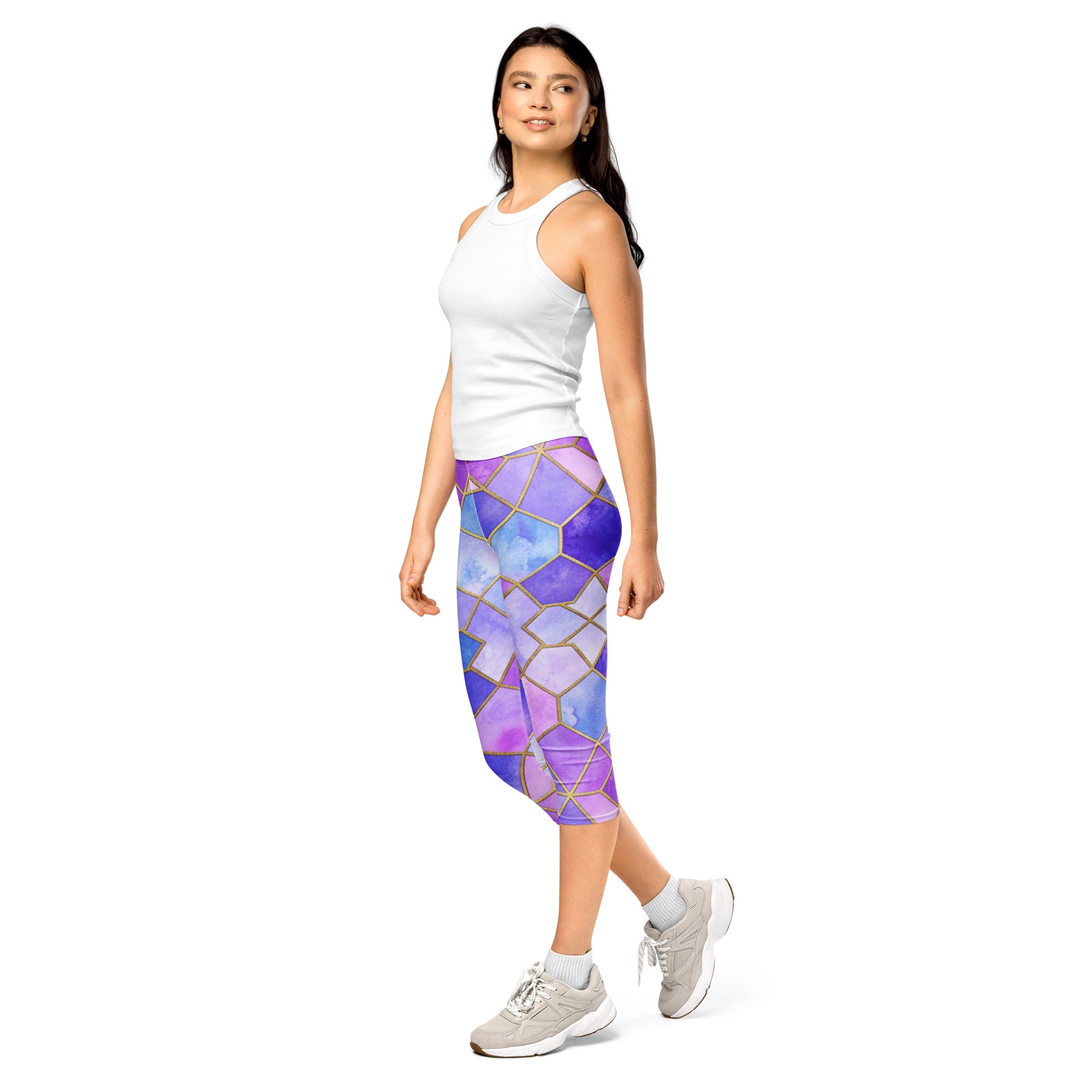 Lavender Fields Capri Leggings | GearBunch