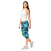 Women's ocean blues printed capris front view